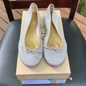 J Crew Seersucker Flats